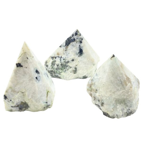 BACKORDER - Cut Base Top Polish Points - Blue Moonstone