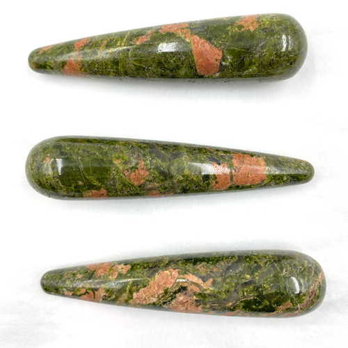 Long Teardrop Wands - Unakite