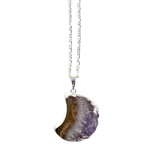 Amethyst Slice Moon Necklace Amethyst Slice Moon Necklace