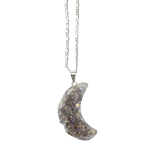 BACKORDER - Amethyst Cluster Necklace - Angel Aura Moon
