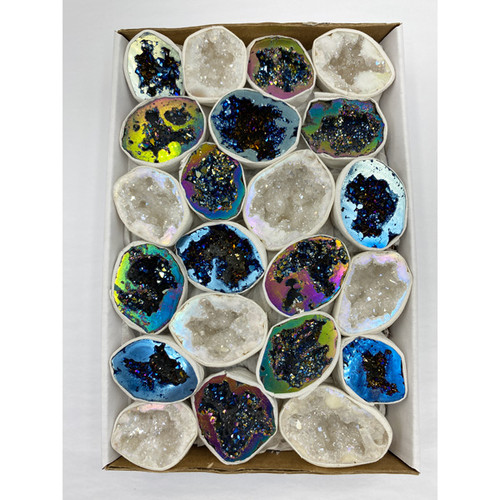 Boxed - Metalized Quartz Geodes (1 kg)