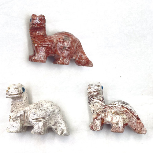 Carved Onyx Prehistoric Animal Pocket Stones - Brontosaurus (3) Carved Onyx Prehistoric Animal Pocket Stones - Brontosaurus (3)