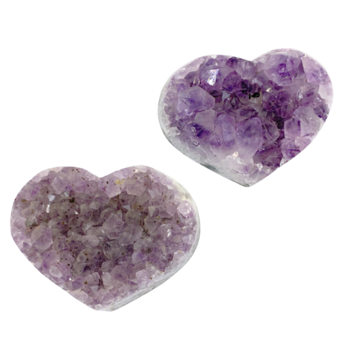 Polished Edge Hearts - Amethyst Cluster Small Polished Edge Hearts - Amethyst Cluster Small