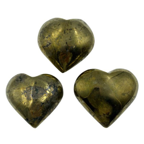 Specialty Puffy Hearts - Gold Chalcopyrite Medium Specialty Puffy Hearts - Gold Chalcopyrite Medium