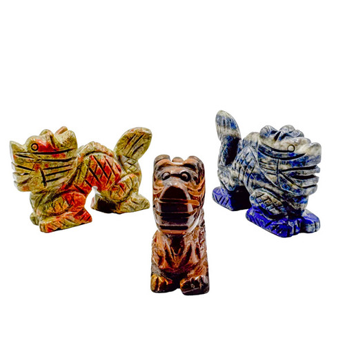 Carved Pocket Stone Dragons - Assorted Types Carved Pocket Stone Dragons - Assorted Types