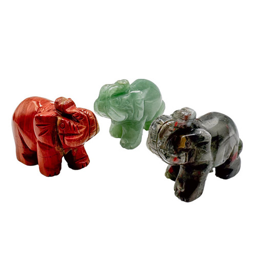 Carved Pocket Stone Elephants - Assorted Types Carved Pocket Stone Elephants - Assorted Types
