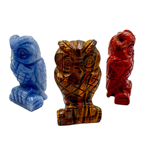 Carved Pocket Stone Owls - Assorted Types Carved Pocket Stone Owls - Assorted Types
