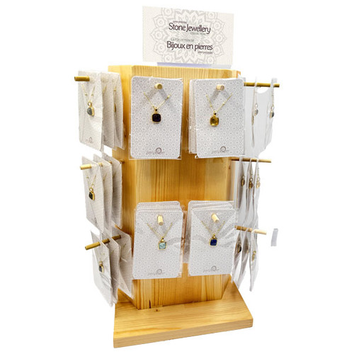 Pendant Display - Square Faceted Necklace 3 Side (32/Display)