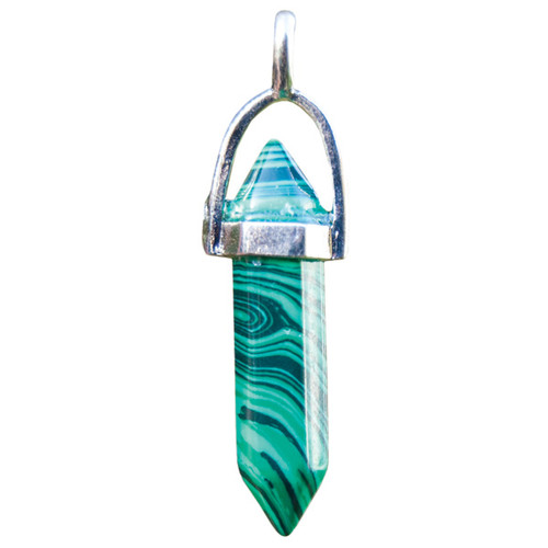 Point Pendant - Synthetic Malachite (2)