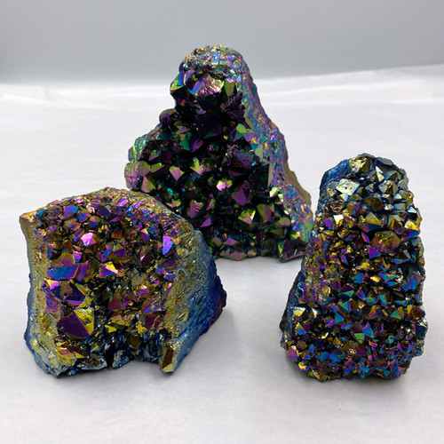 Mineral Request - Rainbow Titanium Amethyst Cut Base Stand-ups