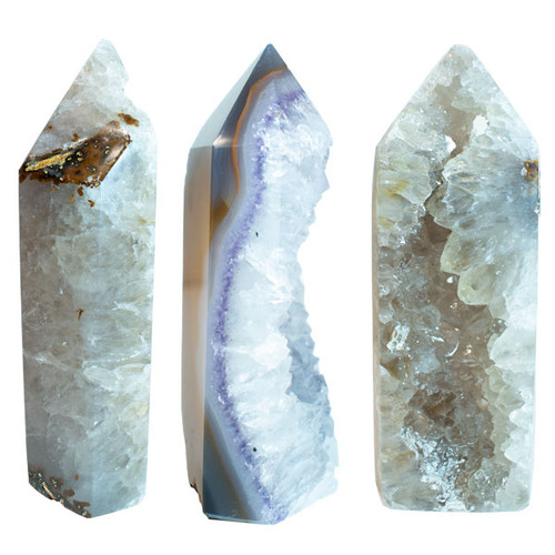 Polished Point - Agate with Druze XXL