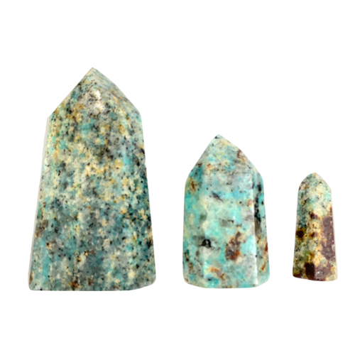 Polished Point - Amazonite with Garnet Extra Small