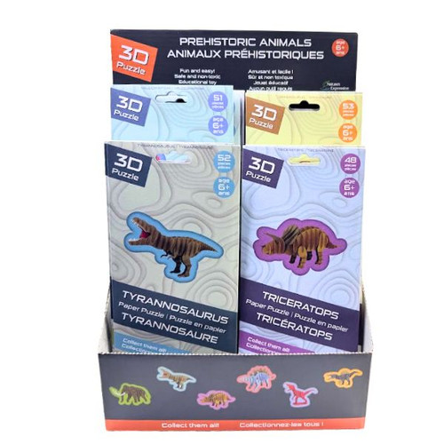 Puzzle, Prehistoric Assorted, 6 designs with Display