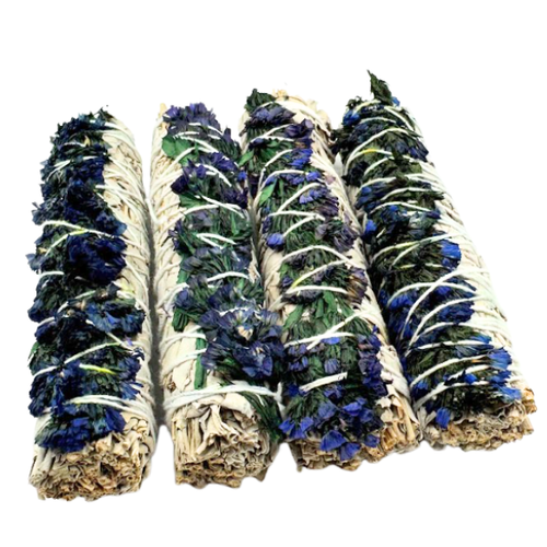 White Sage with Blue Sinuata Flowers - unpackaged