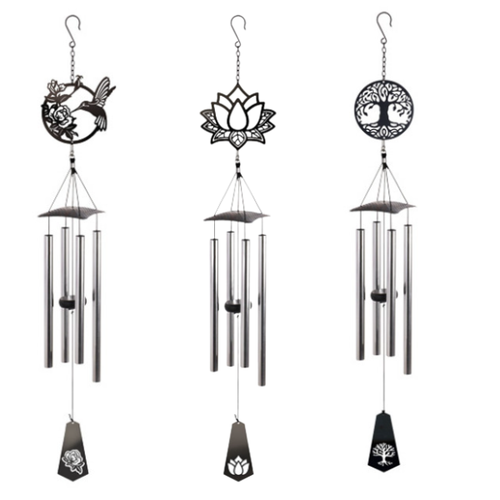 Black Laser Cut Wind Chime - Assorted 6
