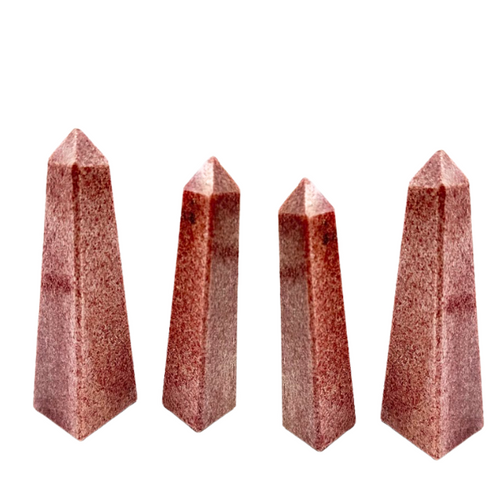 Obelisk - Chatoyant Red Hematoid Quartz M/L (Strawberry quartz)