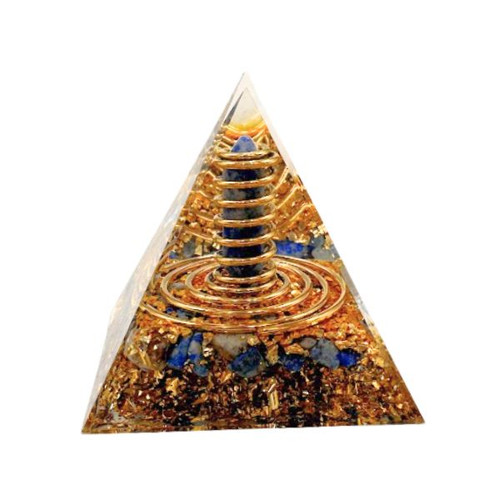 Pyramid - Orgone Generator - Lapis with Lapis point Pyramid - Orgone Generator - Lapis with Lapis point