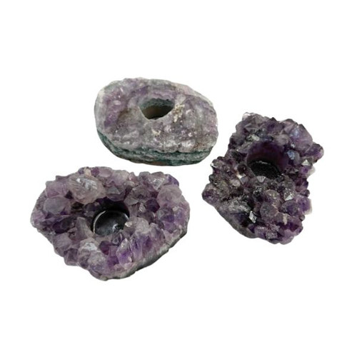 Amethyst Cluster Candle Holder - B Grade