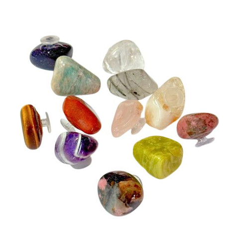 Pebble Pops - Assorted Gemstone Accessories for Shoes, Bags & Hats with Display