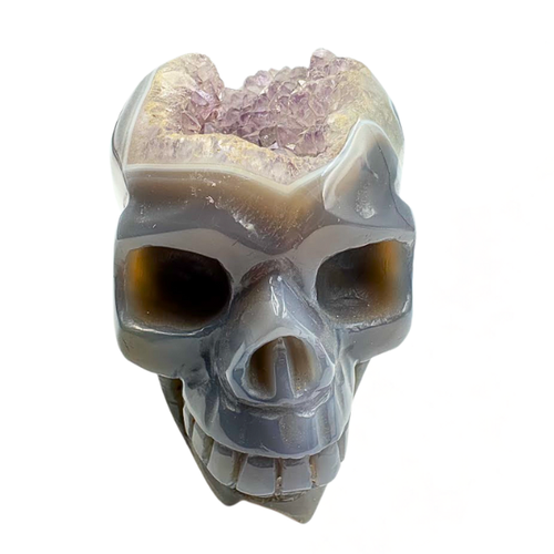 Crystal Skull - Natural Agate & Amethyst Cluster 70 - 90 mm