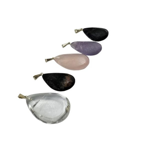 Teardrop Pendants - Assorted Stones (12)