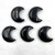 BACKORDER - Carved Pocket Stone Moons - Black Obsidian (35 mm) (5)