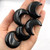 BACKORDER - Carved Pocket Stone Moons - Black Obsidian (35 mm) (5)