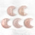 Carved Pocket Stone Moons - Rose Quartz (35 mm) (5)