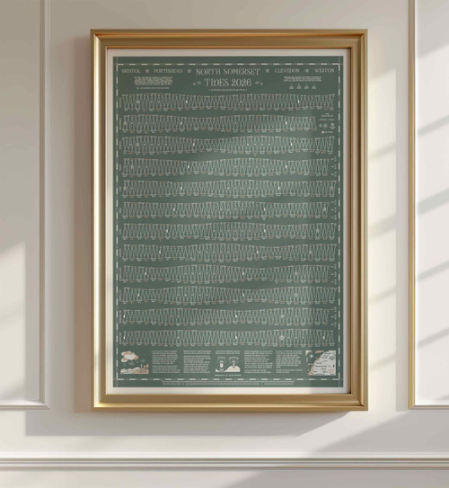 Tide Times Tables Hydrographical Chart North Somerset, Clevedon, Portishead, Bristol, Weston, River Avon Avonmouth designed by Sharon Lee