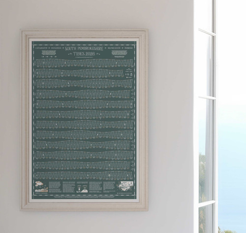 Tide Times Tables Hydrographical Chart South Pembrokeshire, Castlemartin, Daugleddau, Milford Haven, Tenby, Stackpole and Pembroke