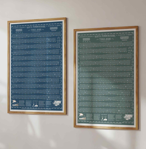 Tide Times Tables Hydrographical Chart South Pembrokeshire, Castlemartin, Daugleddau, Milford Haven, Tenby, Stackpole and Pembroke