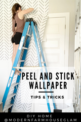 Peel and Stick Wallpaper in the Office at Modern Farmhouse Glam