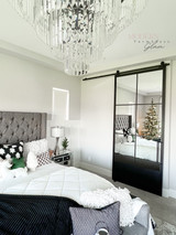Metal Sliding Door in between Master Bedroom and Bathroom