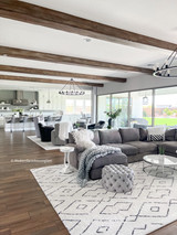 Wood Beams in Greatroom at Modern Farmhouse Glam