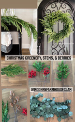 Realistic looking Christmas Greenery, Stems, & Garland at Modern Farmhouse Glam