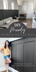 DIY "Moody" Board & Batten Accent Wall in Game Room at Modern Farmhouse Glam