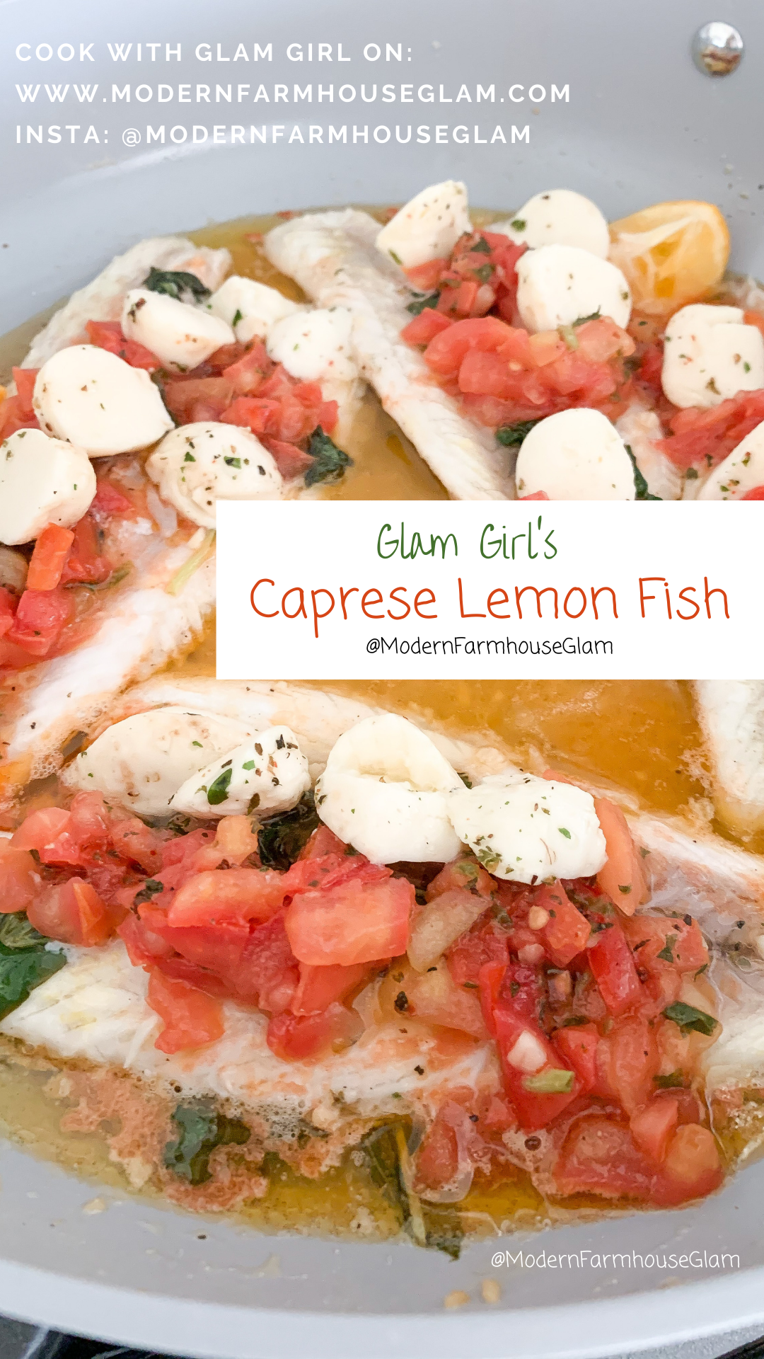 Caprese Lemon Fish REcipe and cooking Video, Dinner Ideas, Healthy Dinner Recipe