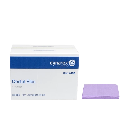 DYNAREX Dental Bibs - Lavender, 17 3/4" x 12 7/8"