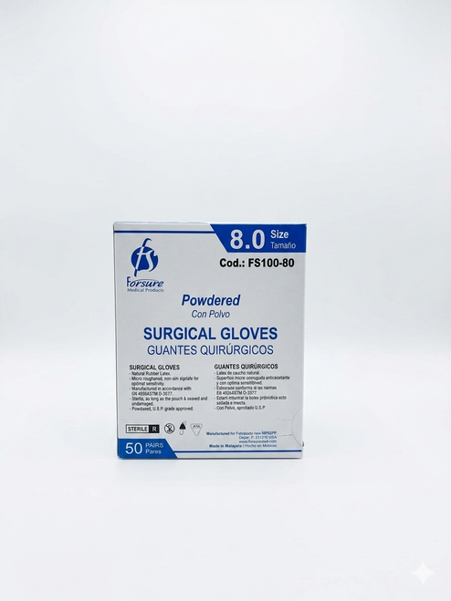 FORSURE Surgical Sterile Gloves 7.5 Powdered Latex