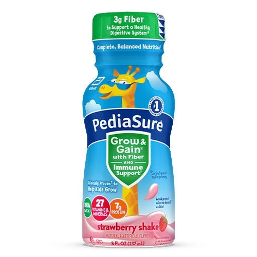 ABBOTT PEDIASURE Grow & Gain Strawberry Shake with Fibre 8oz 237ml