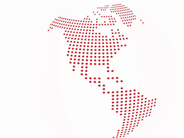Stylized globe showing global distribution network