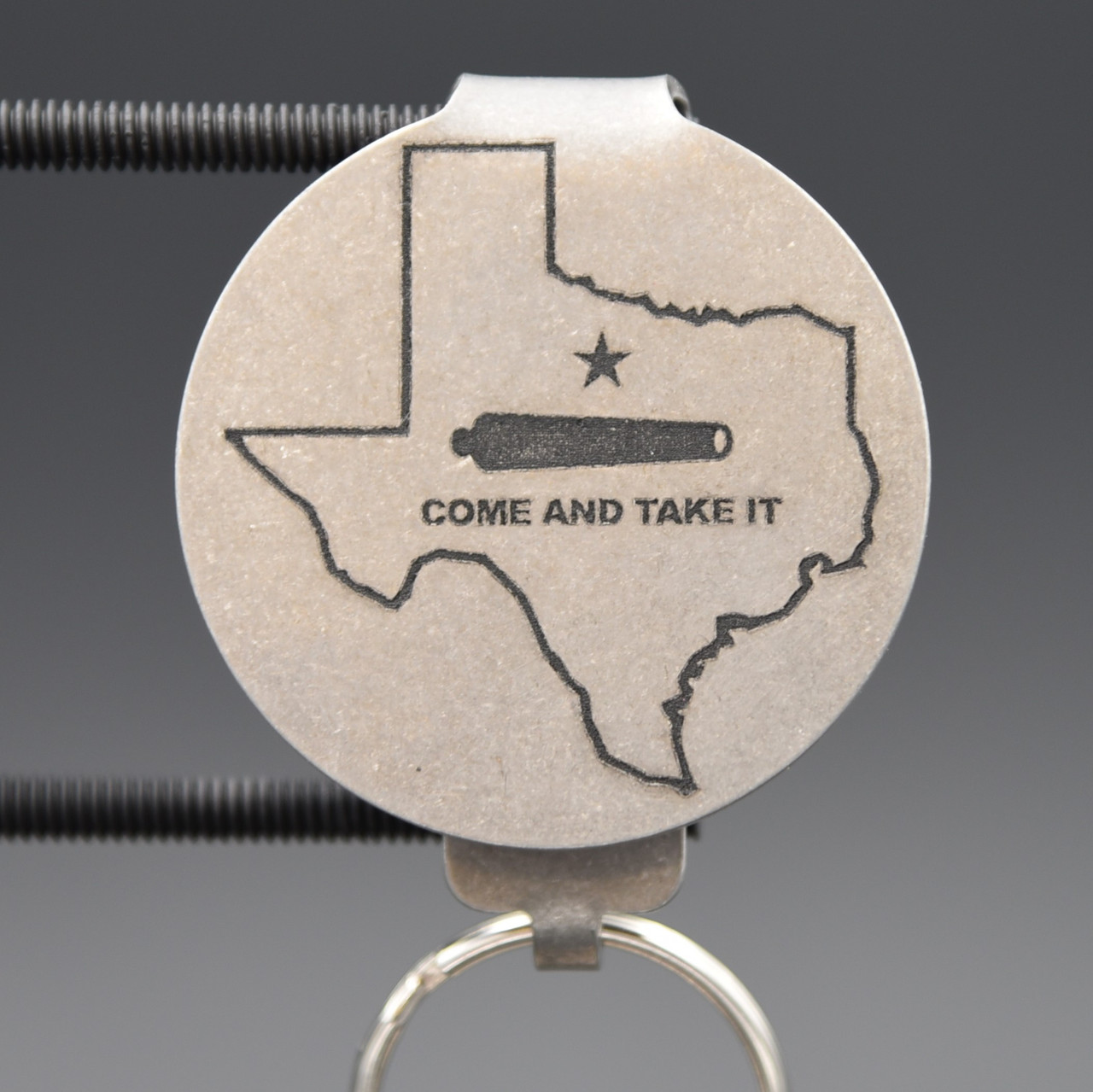 Texas Come & Take It Pocket Clip Keychain