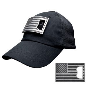 American Flag Black and Grey with Name Patch