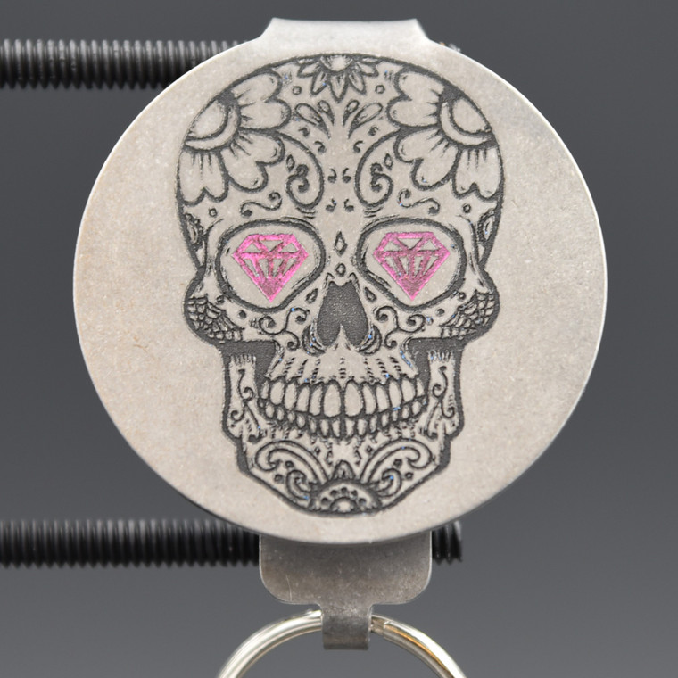 Dia de Los Muertos Skulls Pocket Clip Keychain