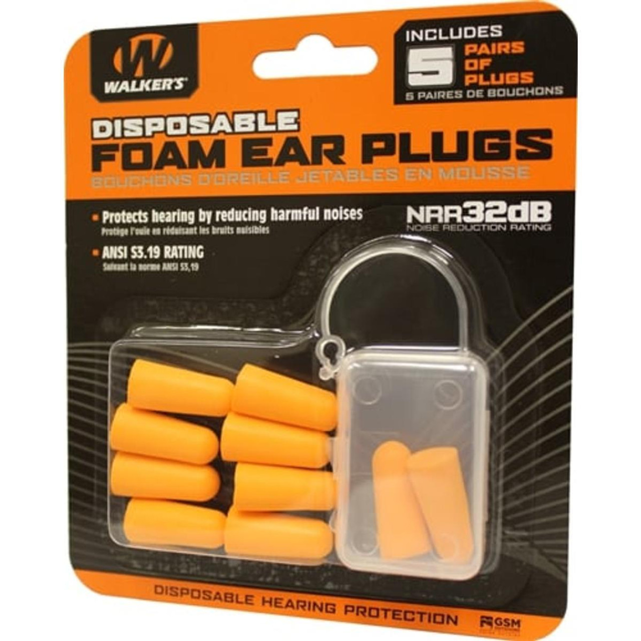 Walker's Game Ear Foam Ear Plugs 5Pk Presleys Outdoors