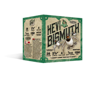 HEVI-Shot Hevi Bismuth Shotshells 28 gauge 2.75" #4 shot 7/8oz 250 round case - 816383002599