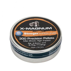 Stoeger Air X-Magnum Magnum Shock, High-Impact & Expansion Heavy Pointed Tip Pellets - .177 Cal - 300CT - 037084303697