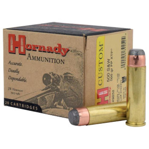 Hornady 9252 Custom  500 Smith & Wesson Magnum 500 GR XTP Flat Point 20 Bx/ 10 Cs - 090255392524