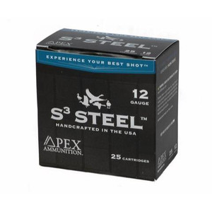 Apex Ammunition Waterfowl S3 Steel Shotshells 12ga 3" 1-1/4oz - 1085978100797