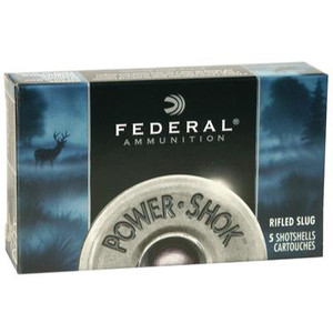 Federal Power-Shok Rifled Slug 12 Gauge 2.75" - 5ct - 029465009915